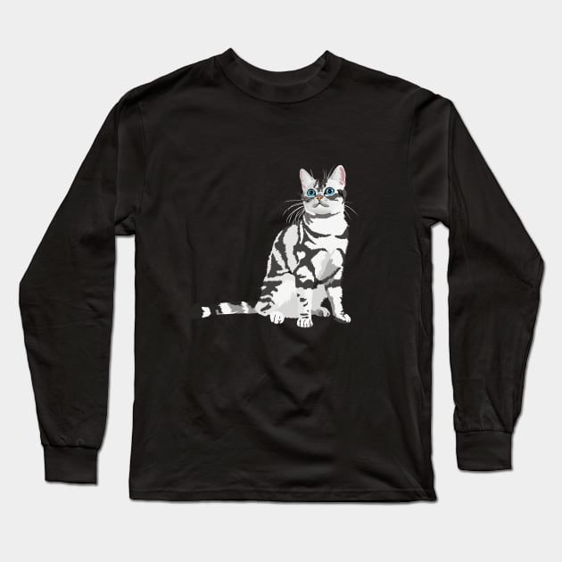 American Shorthair Cat Long Sleeve T-Shirt by NorseTech